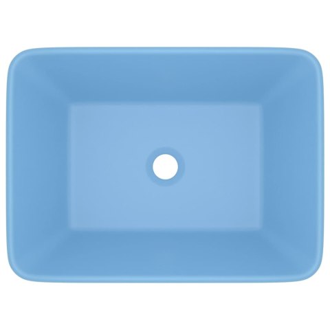 LUKSUSOWA UMYWALKA MATOWY BŁĘKIT 41X30X12CM CERAMICZNA