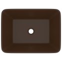 LUKSUSOWA UMYWALKA MATOWY CIEMNY BRĄZ 41X30X12CM CERAMICZNA