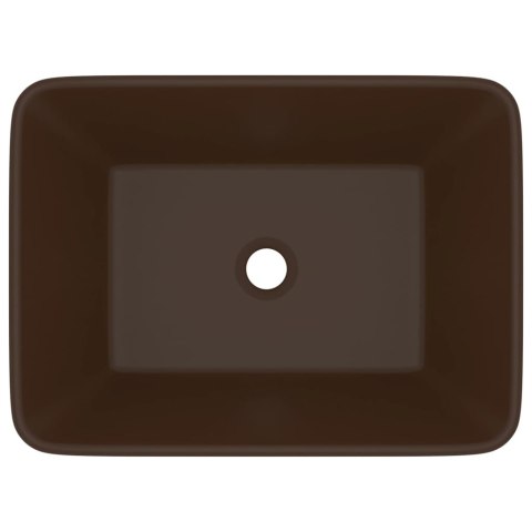 LUKSUSOWA UMYWALKA MATOWY CIEMNY BRĄZ 41X30X12CM CERAMICZNA