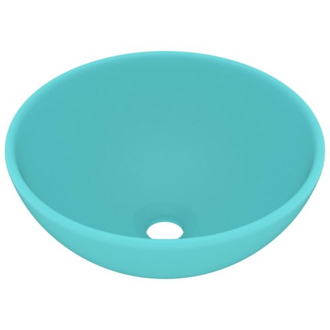OKRĄGŁA UMYWALKA ŁAZIENKOWA MATOWA JASNOZIELONA 32,5X14CM