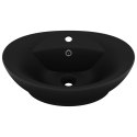 OWALNA UMYWALKA Z PRZELEWEM MATOWA CZERŃ 58,5X39CM CERAMIKA