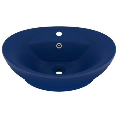 OWALNA UMYWALKA Z PRZELEWEM MATOWY GRANAT 58,5X39CM CERAMIKA