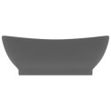 OWALNA UMYWALKA Z PRZELEWEM MATOWY SZARY 58,5X39CM CERAMIKA