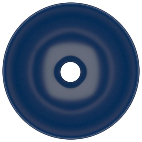 UMYWALKA ŁAZIENKOWA CERAMICZNA CIEMNONIEBIESKA OKRĄGŁA