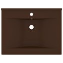UMYWALKA Z OTWOREM NA KRAN MATOWY CIEMNOBRĄZOWY 60X46CM