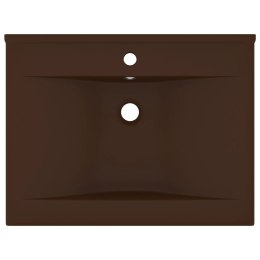UMYWALKA Z OTWOREM NA KRAN MATOWY CIEMNOBRĄZOWY 60X46CM