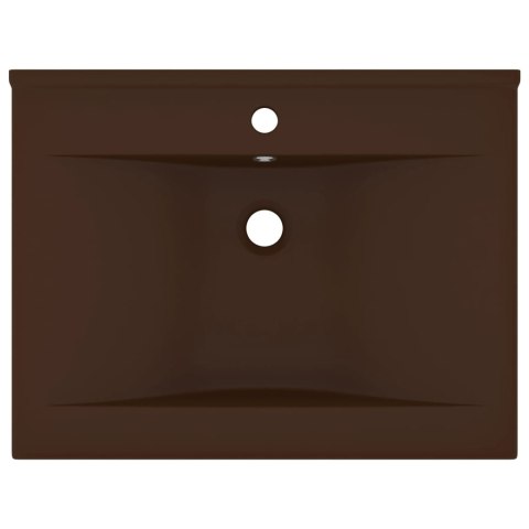 UMYWALKA Z OTWOREM NA KRAN MATOWY CIEMNOBRĄZOWY 60X46CM