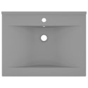 UMYWALKA Z OTWOREM NA KRAN MATOWY JASNOSZARY 60X46CM
