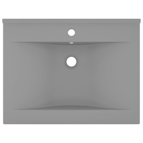 UMYWALKA Z OTWOREM NA KRAN MATOWY JASNOSZARY 60X46CM