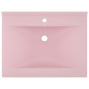 UMYWALKA Z OTWOREM NA KRAN MATOWY RÓŻ 60X46CM CERAMICZNA