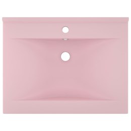 UMYWALKA Z OTWOREM NA KRAN MATOWY RÓŻ 60X46CM CERAMICZNA