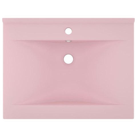 UMYWALKA Z OTWOREM NA KRAN MATOWY RÓŻ 60X46CM CERAMICZNA