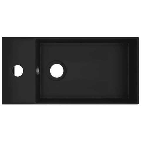 UMYWALKA Z OTWOREM PRZELEWOWYM CERAMIKA MATOWA CZERŃ