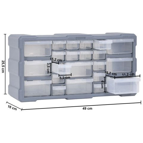 ORGANIZER Z 22 SZUFLADKAMI 49X16X25,5CM