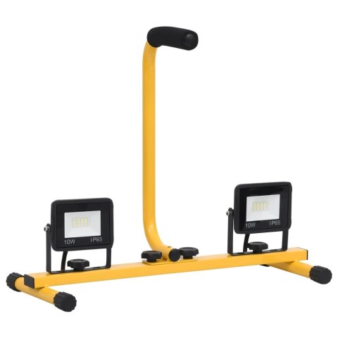 REFLEKTOR LED Z UCHWYTEM 2X10 W CIEPŁE BIAŁE ŚWIATŁO