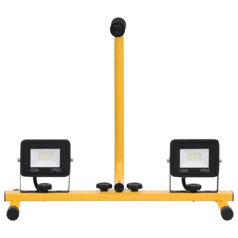 REFLEKTOR LED Z UCHWYTEM 2X10 W CIEPŁE BIAŁE ŚWIATŁO