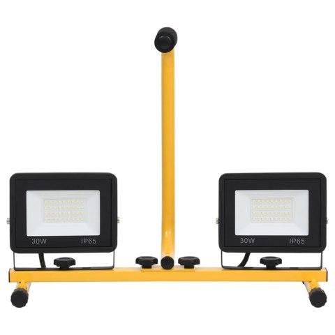 REFLEKTOR LED Z UCHWYTEM 2X30 W CIEPŁE BIAŁE ŚWIATŁO