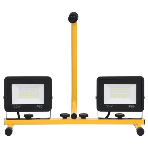 REFLEKTOR LED Z UCHWYTEM 2X30 W ZIMNE BIAŁE ŚWIATŁO