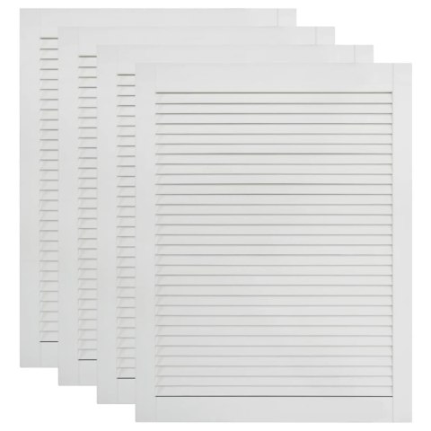 DRZWI ŻALUZJOWE 4SZT DREWNO SOSNOWE BIAŁE 69X49,4CM