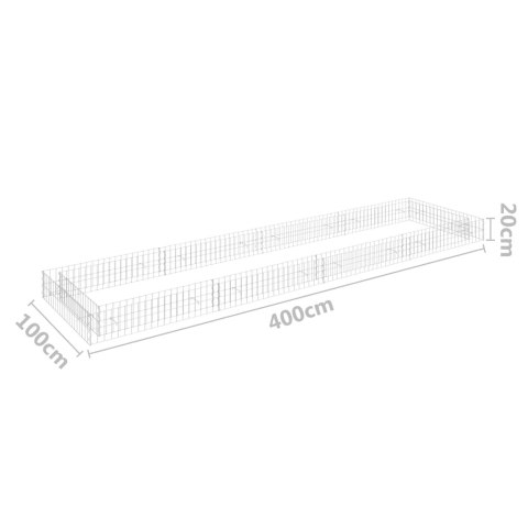 PODWYŻSZONA DONICA GABIONOWA STAL 400X100X20CM