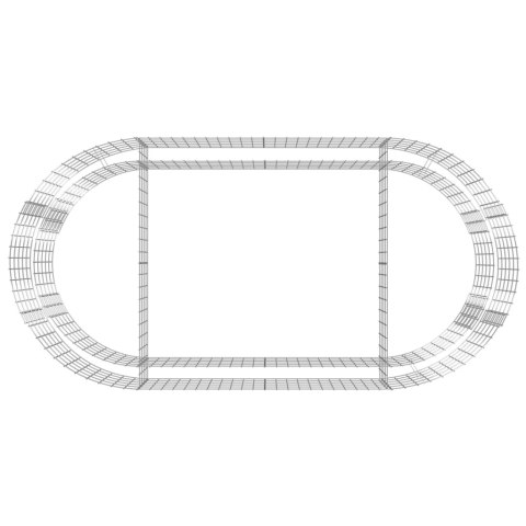 PODWYŻSZONA DONICA GABIONOWA GALWANIZOWANE ŻELAZO 200X100X50CM