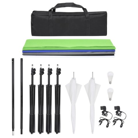 STUDYJNY ZESTAW OŚWIETLENIOWY Z TŁAMI I PARASOLKAMI