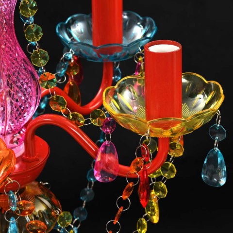 WIELOKOLOROWY ŻYRANDOL NA 5 ŻARÓWEK