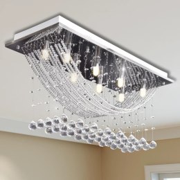 BIAŁA LAMPA SUFITOWA Z BŁYSZCZĄCYMI KRYSZTAŁKAMI 8XG9 29CM