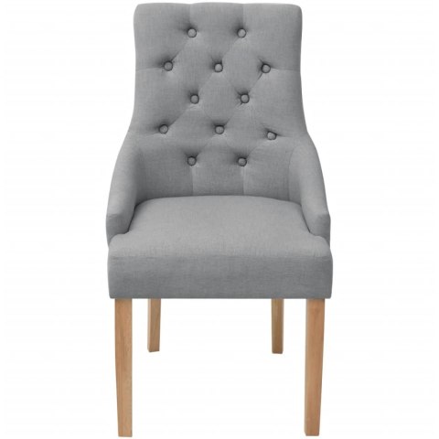 KRZESŁA STOŁOWE 2SZT JASNO SZARE TKANINA