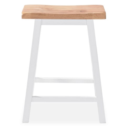 ZESTAW BAROWY 3 SZT BIAŁY I NATURALNE DREWNO