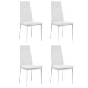 KRZESŁA STOŁOWE 4SZT BIAŁE SKÓRA