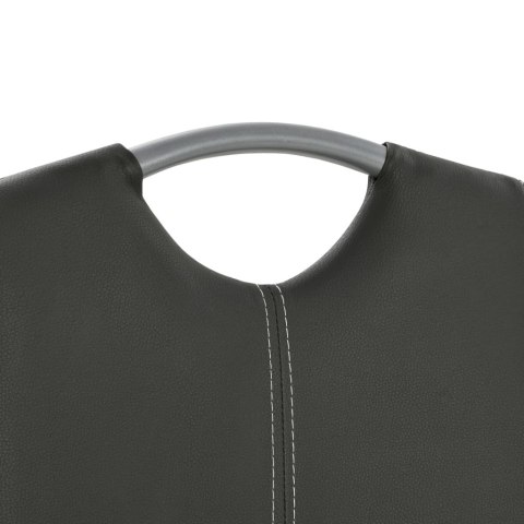 KRZESŁA STOŁOWE WSPORNIKOWE 4SZT SZARE SKÓRA