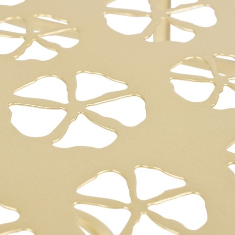 PÓŁOKRĄGŁY STOLIK VINTAGE METALOWY 72X36X74CM ZŁOTY