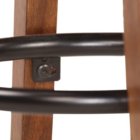 STOŁKI BAROWE 2 SZT SKÓRA NATURALNA I DREWNO AKACJOWE