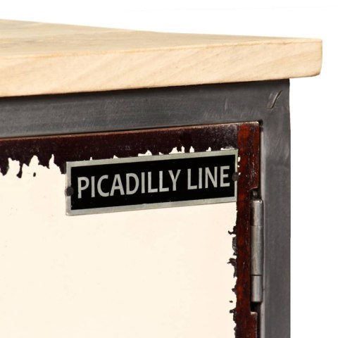 SZAFKA POD TELEWIZOR DREWNO MANGO I STAL 120X30X45CM