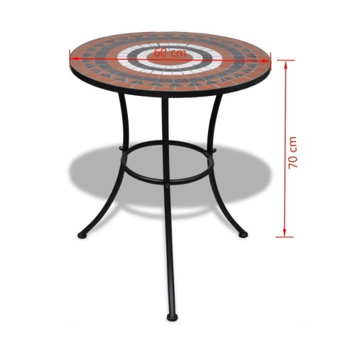 3-CZ. ZESTAW MEBLI BISTRO Z MOZAIKĄ TERRAKOTA I BIEL