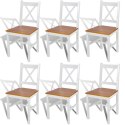 KRZESŁA STOŁOWE 6SZT BIAŁE DREWNO SOSNOWE