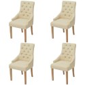 KRZESŁA STOŁOWE 4SZT KREMOWE TKANINA
