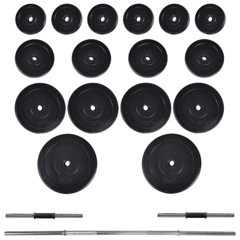 ŁAWKA DO ĆWICZEŃ ZE STOJAKIEM SZTANGĄ I HANTLAMI 60,5KG