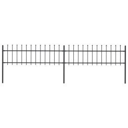 OGRODZENIE Z PRĘTÓW Z GROTAMI STALOWE 3,4X0,6 M CZARNE