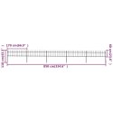 OGRODZENIE Z PRĘTÓW Z GROTAMI, STALOWE, 8,5X0,6 M, CZARNE