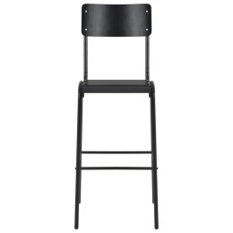 KRZESŁA BAROWE 2SZT CZARNE SKLEJKA I STAL