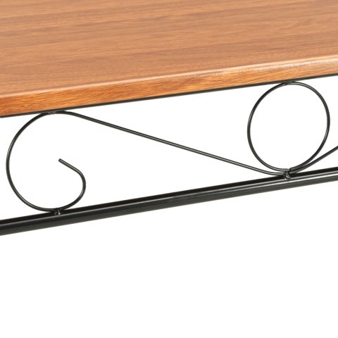 7-CZĘŚCIOWY ZESTAW MEBLI DO JADALNI I STAL BRĄZOWY