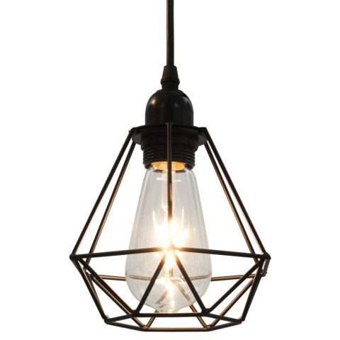 LAMPA SUFITOWA DIAMENTOWE KLOSZE CZARNA 3 ŻARÓWKI E27