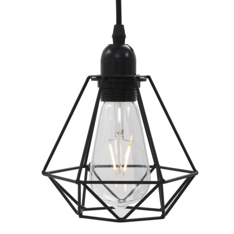 LAMPA SUFITOWA DIAMENTOWE KLOSZE CZARNA 3 ŻARÓWKI E27