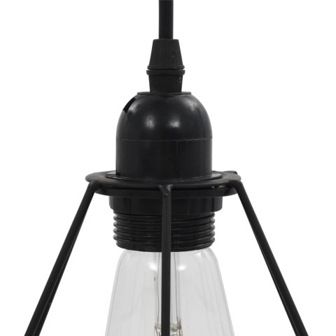 LAMPA SUFITOWA DIAMENTOWE KLOSZE CZARNA 3 ŻARÓWKI E27