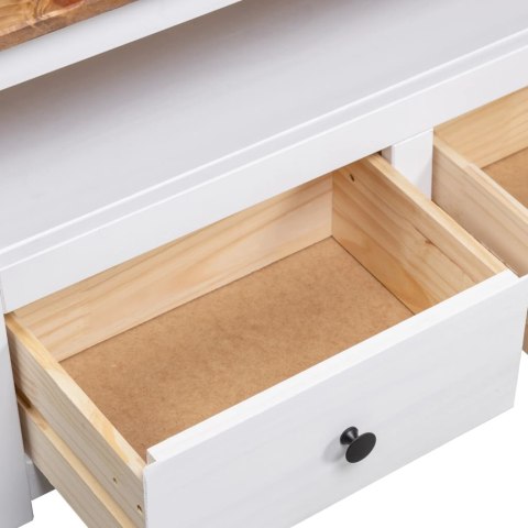 NAROŻNA SZAFKA POD TV BIAŁA 93X49X49CM SOSNA SERIA PANAMA