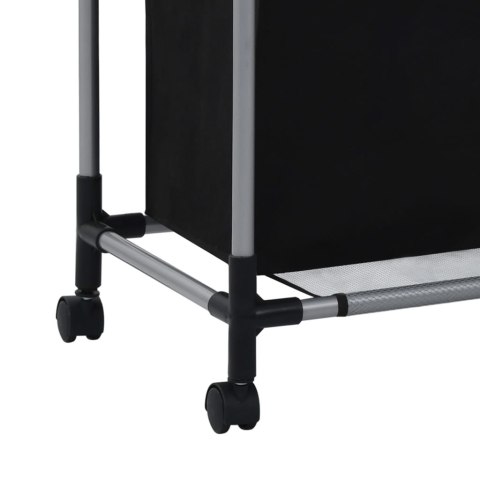 SORTOWNIK NA PRANIE Z 3 POJEMNIKAMI CZARNY STALOWY