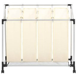 SORTOWNIK NA PRANIE Z 4 POJEMNIKAMI KREMOWY STALOWY