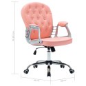 OBROTOWE KRZESŁO BIUROWE RÓŻOWE SKÓRA